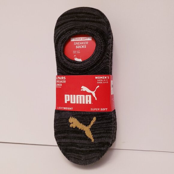 PUMA Ladies No Show Sneaker Sock Liner 8-Pair Pack White | Gray | Black - Picture 1 of 6